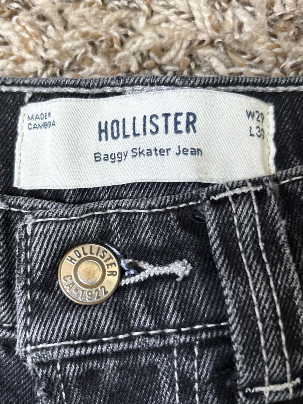 Hollister Baggy Skater Jeans - Washed Black